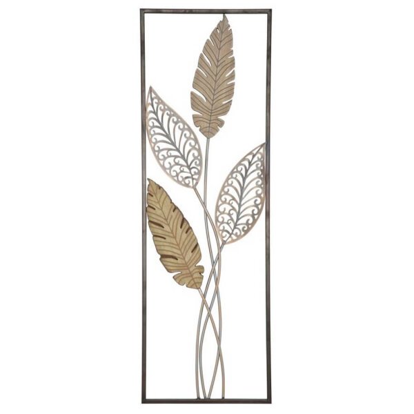 Decorazione parete ferro e legno foglie cm 30,5X1,90X91 - FARFALLA