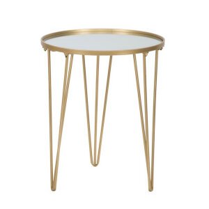 Tavolino Glam Specchio Dorato cm diam 40X49 - GLAM GOLD MIRROR
