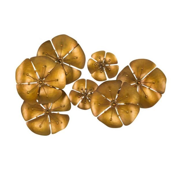 Decorazione parete decorativo ferro flower cm 80X6X57 - GOLDY FLOWER