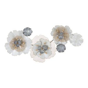 Decorazione parete design ferro flowery cm 116,5X8X58 - FLOWERY