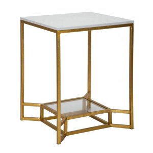 Tavolinetto Doppio Marmo cm 47X47X60 - DOUBLE MARBLE