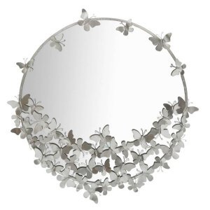 Specchio Farfalle Rotondo Argento diam 91 cm - FARFALLE ROUND SILVER