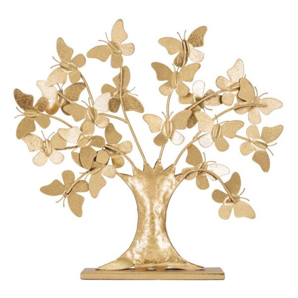 Soprammobile moderno in metallo dorato con albero di farfalle - FARFLIA