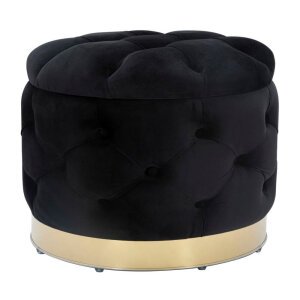 Puff Contenitore Nero cm diam 55X42 - RICH NERO