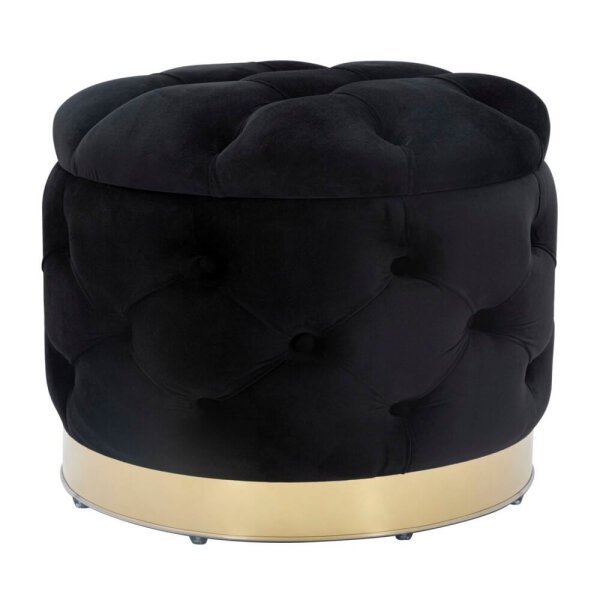 Puff Contenitore Nero cm diam 55X42 - RICH NERO