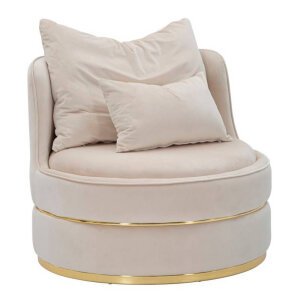 Poltrona Crema Dorato cm diam 84X72 - PARIS SPACEREMA GOLD