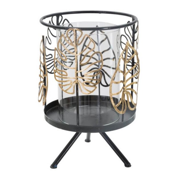 Portacandele Foglie Dorate Ø15×23,3 cm – FOGLIE GOLD