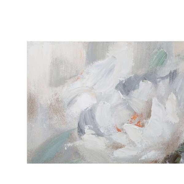 Dipinto su tela fiore e foglia cm 100X3,7X80 – CREAM FLOWER