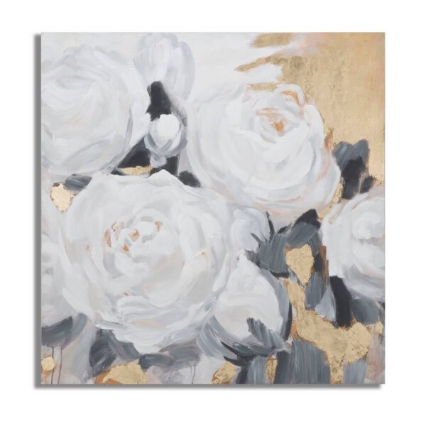 Dipinto su tela fiore bianco cm 90X3,7X90 – WHITE FLOWER