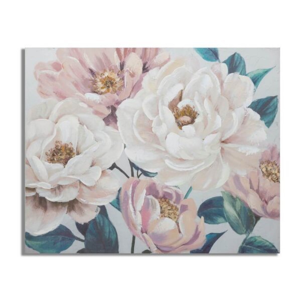 Dipinto su tela fiore rosa cm 80X3,7X100 - SOFT FLOWER