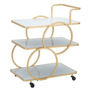 Carrello Marmo e Vetro cm 64X46X79 - MARBLE GLASS