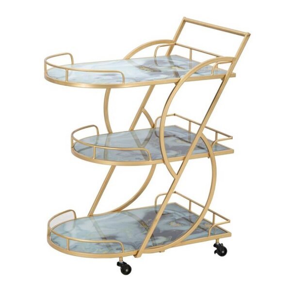 Carrello Marmo e Vetro Mix cm 71X45,5X84,5 – MARBLE GLASS MIX