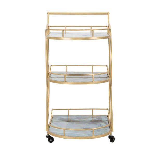 Carrello Marmo e Vetro Mix cm 71X45,5X84,5 – MARBLE GLASS MIX