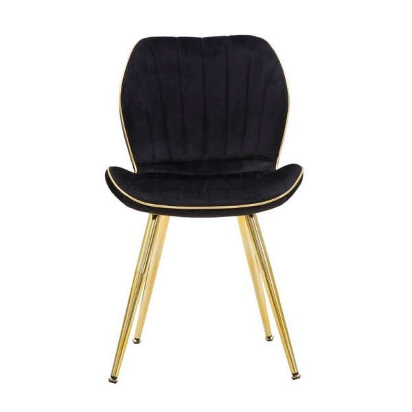 Sedia Nera Dorato Set 2 PZ cm 46X58X77 – PARIS