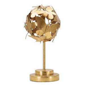 Soprammobile moderno in metallo dorato con sfera di farfalle - FARFALUX