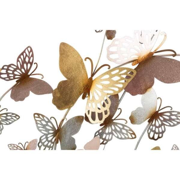 Decorazione Parete Muro Farfalle Orocm 59,5X4X111,5 – BUTTERFLIES ORO/ROSA