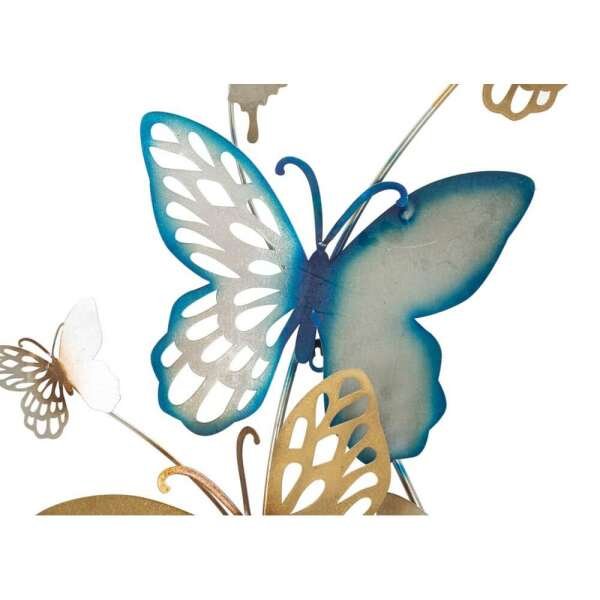 Decorazione Parete Muro Farfalle Orocm 59,5X4X111,5 – BUTTERFLIES ORO/CELESTE