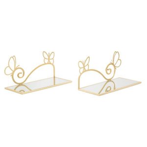 Comodino Mensola Motivo Farfalla Coppia cm 41,5X18X21 - BUTTERFLYOPPIA