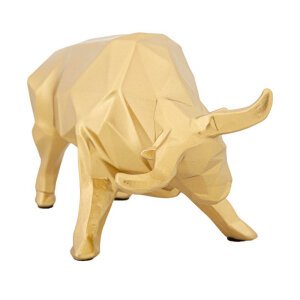 Scultura decorativa toro dorato cm 19,5X9,9X10,6 - TORILO