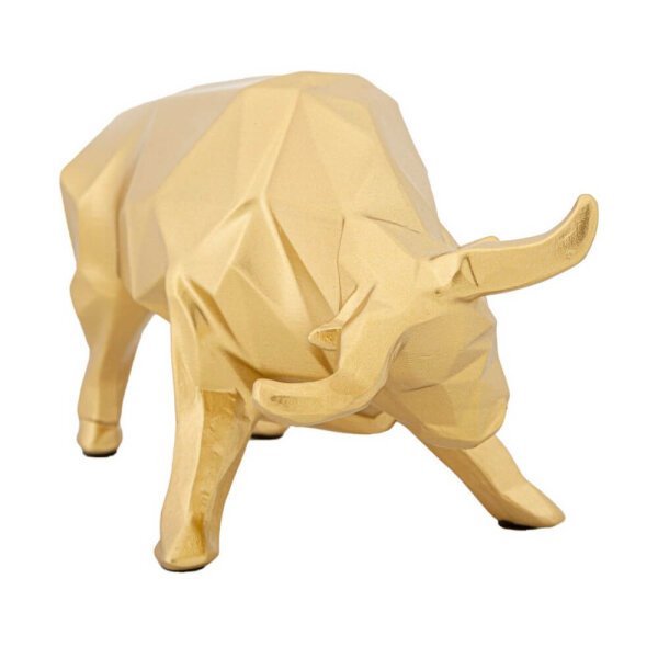 Scultura decorativa toro dorato cm 19,5X9,9X10,6 - TORILO