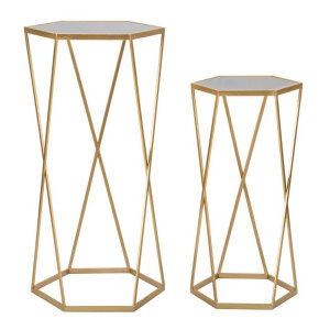 Tavolini Esagonali Coppia cm diam 50X100 - 40X80 - ESAGONALOPPIA