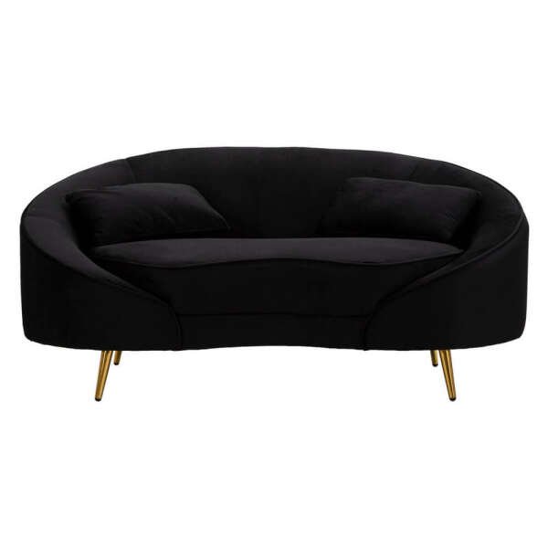 Divanetto 2 Posti con Cuscini Nero cm 148X84X68 – OSLO