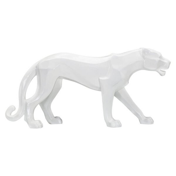 Scultura pantera bianca design cm 70X18X32,5 - PANTHARA