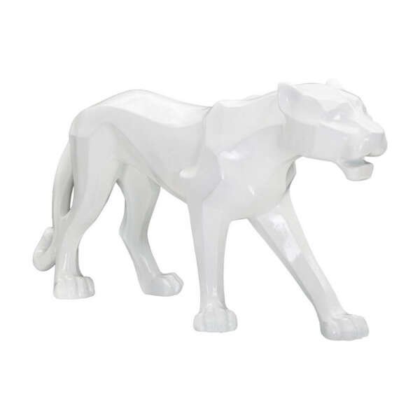 Scultura pantera bianca design cm 70X18X32,5 – PANTHARA