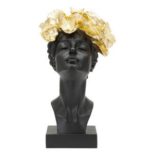 Scultura donna con farfalle in testa cm 21X20X36,5 - BUTTERFLYA