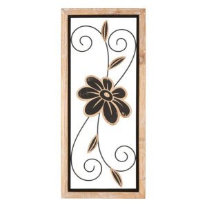 Decorazione Parete Ferro e Legno Komancm 26X2,5X60 - KOMAN