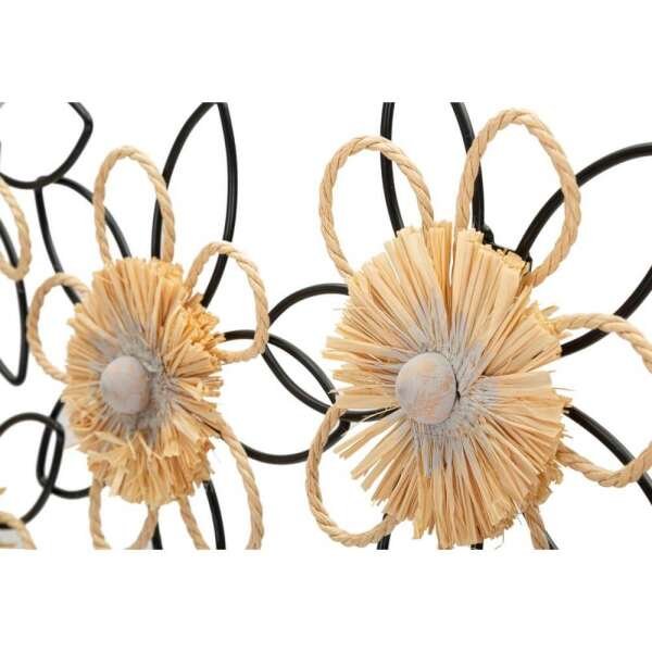 Decorazione Parete Ferro e Raffia Flusso cm 60X4X35 – FLOW