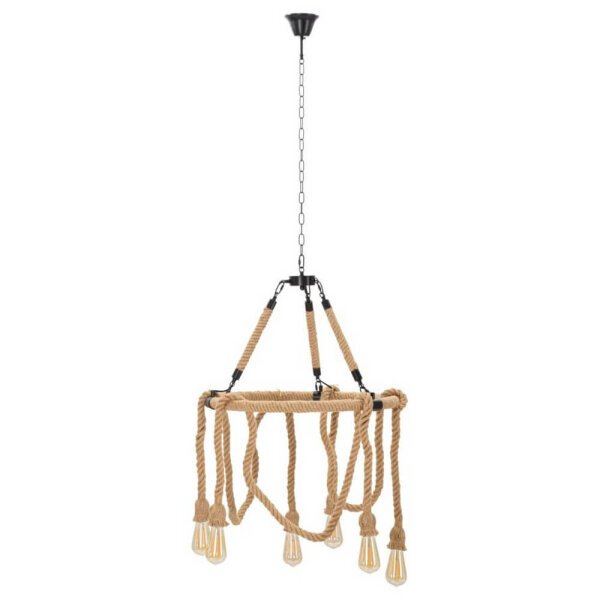 Lampadario Cerchio in Corda cm Ø 64X90 – ROPEIRCLE