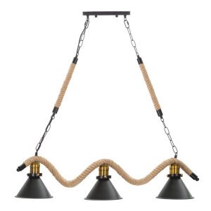 Lampadario Corda 3 Luci cm 84X20X88 - CUP/ROPE 3 LUCI