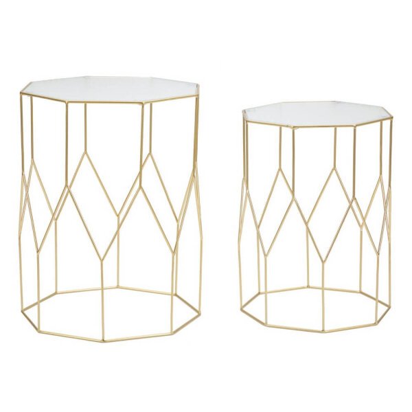 Tavolini Nuovo Vetro Coppia cm diam 37X47 - 31X42 - NEW GLASSOPPIA