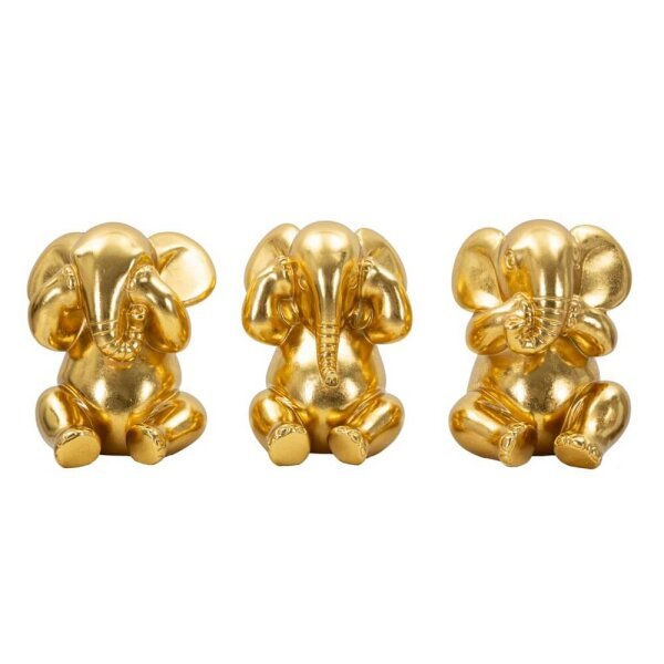 Set elefanti non vedo non sento non parlo 3 pezzi cm diam. 15,5X20,5 - ELEFANTI TRIO