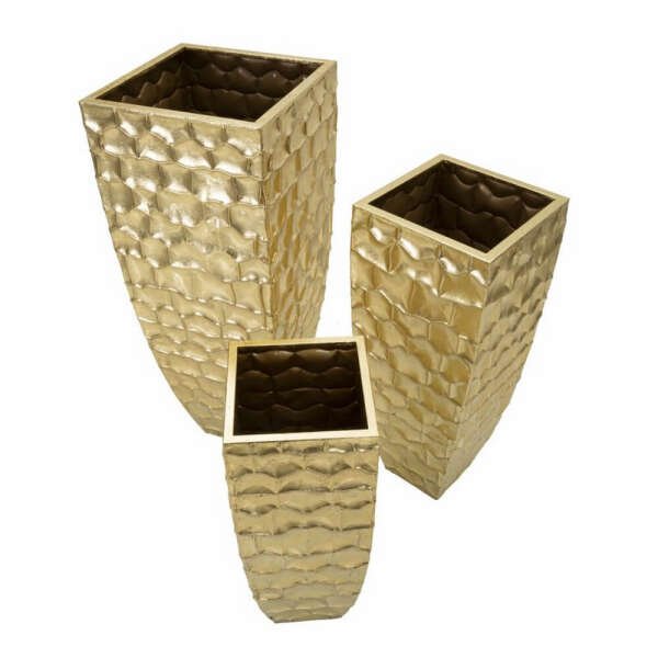 Set di Vasi Decorativi Tris cm 38X38X94-30,5X30,5X76-23X23X63 – GLODY TRIS