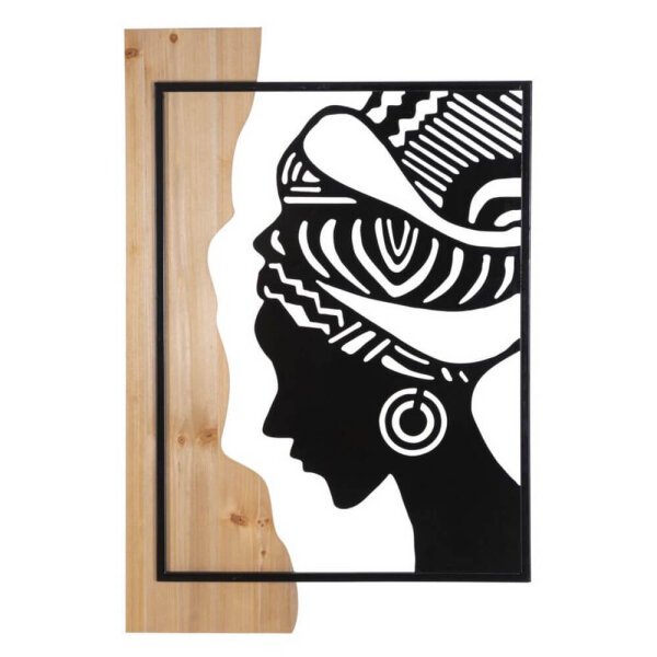 Decorazione Parete Muro Tribale Ferro e Legno cm 53X2X80 - TRIBAL