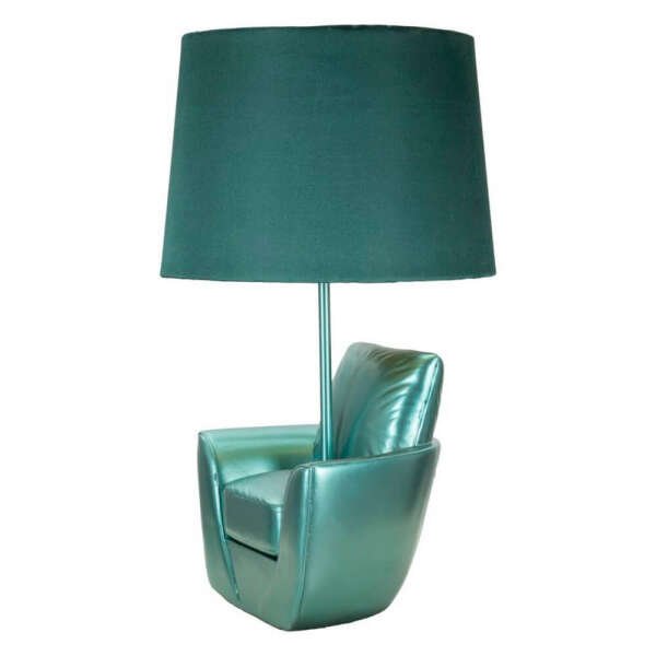 Lampada da Comodino Midcentury Turchese Ø26×43 cm – MIDCENTURY