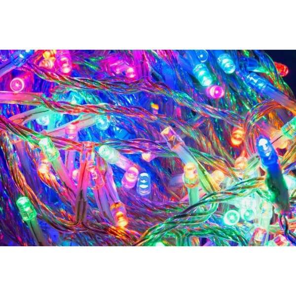 Alternative view of Catena di luci 180 LED multicolore filo trasparente interno-esterno