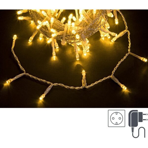 Luci Natale 180 LED Classic, Filo Trasparente 5mm, IP44 (12 Pezzi)