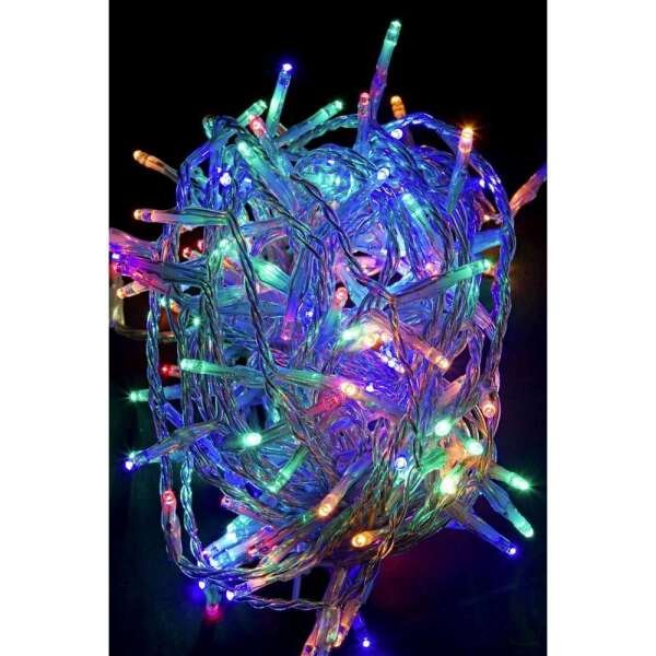 Luci Natale 300 LED Multicolore, Filo Trasparente 3mm, IP44 (12 Pezzi)