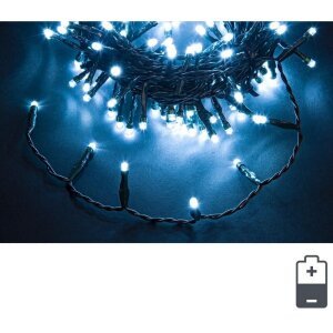 Luci Natale 96 LED Bianco, Filo Verde 5mm, Bluetooth, IP44 (12 Pezzi)