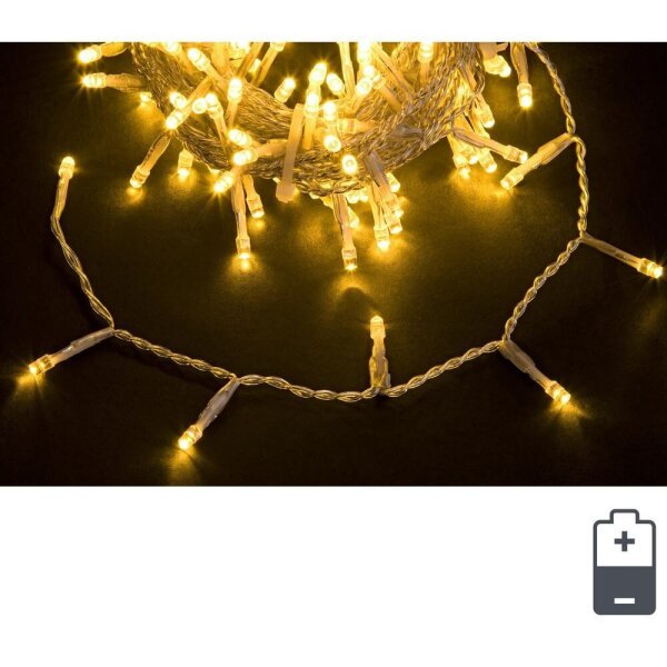 Striscia Luminosa Classica con 48 Lampade 5mm Filo Trasparente Bluetooth IP44 (24 Pezzi)
