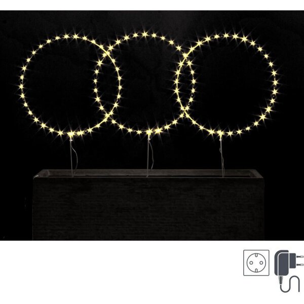 Decorazione Cerchio Luminoso con 105 MicroLED Bianco Classic (2 Pezzi)