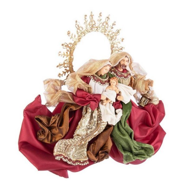 Sacra Famiglia Baroque rosso con corona
