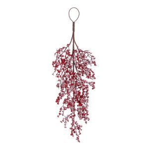 Decorazione Delia con Bacche Rosse Ghiacciate in Forma di Goccia (12 Pezzi)