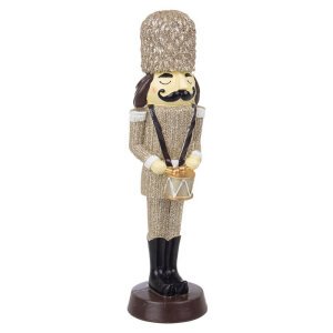 Soldatino Zar Decorativo Oro con Tamburo Altezza 25,5cm (8 Pezzi)