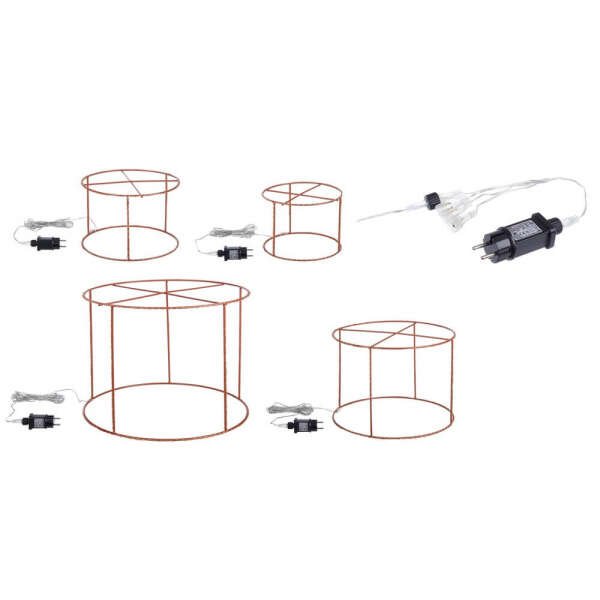 Alternative view of Set di 4 Cilindri Decorativi 1029 MicroLED Classiche in Rame