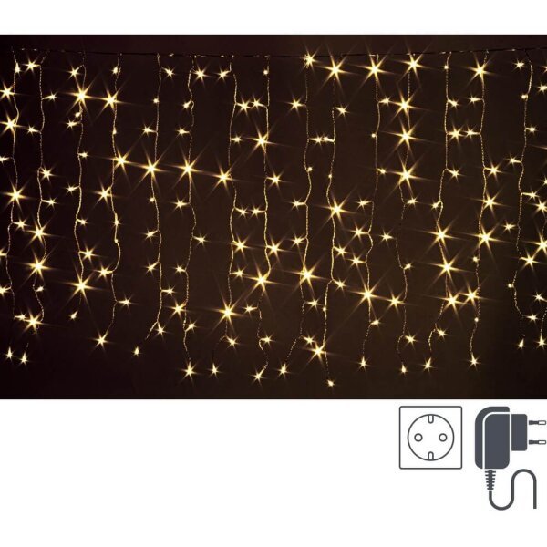 Tenda Luminosa 400 Luci Classiche 5mm Dimensioni 4x1m IP44 (6 Pezzi)