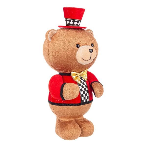 Orso Alwyn Decorativo in Posizione Verticale Rosso (2 Pezzi)